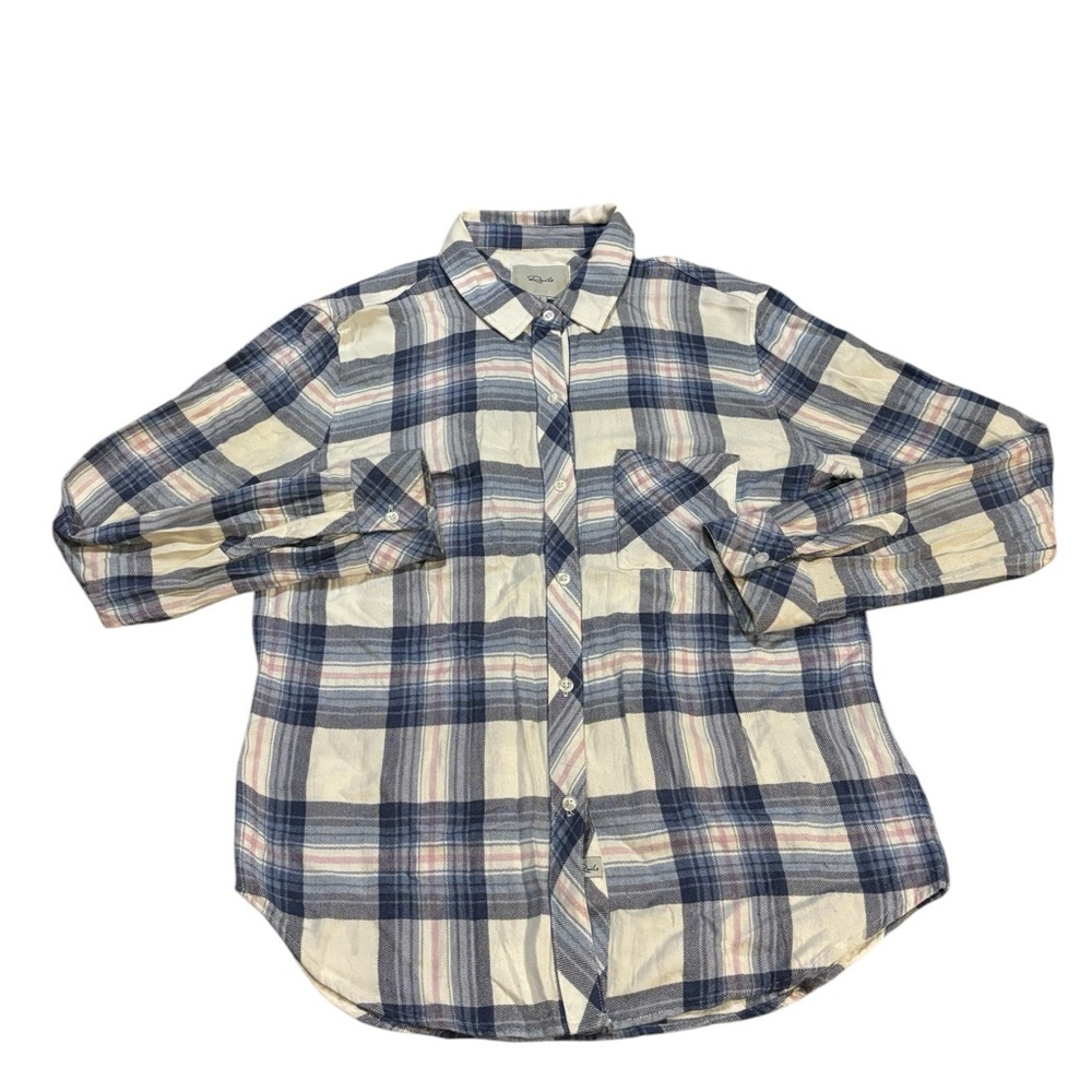 Rails Hunter Plaid Button Down Shirt Blue‎ and White Size Small
